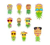 10 Pcs Funny Pineapple Cruise Door Magnets Summer Party Color Gradient Pine Apple Fridge Magnet Tropical Pineapple - Funky Kitchen Decor for Cruise Door Refrigerator Car Stickers