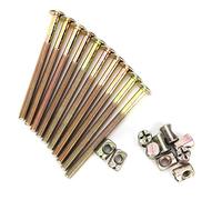 10 Pcs Furniture Bolts and Barrel Nuts, Bed Frame Bolts Crib Replacement Hardware Kit, M6 Bed Bunk Furniture Hex Dowel Bolts with Barrel Nuts Carbon Steel Cross Dowel Nut (150mm)