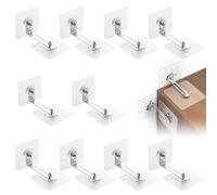 10 Pcs Furniture Wall Anchors for Baby Proofing, No Drill Furniture Anti Tip Safety Bracket, Adhesive Furniture Straps, Baby & Pet Protector to Prevent Furniture Falling for Cabinet Bookcase Shelf