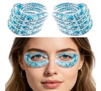 10 Pcs Gel Eye Ice Packs, Cooling Eye Pad, Hot & Cold Treatment for Eye Strain, Swelling, Redness, Puffy Eyes, Dark Circles, Fine Lines, Recovery Surgery, Golden