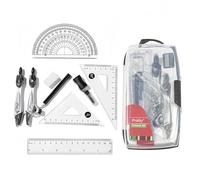 10 Pcs Geometry Compass Set,School Stationery Set,Protractor and Compass Set with Storage Box,Secondary School Stationery Set for School Student Math and Home Education