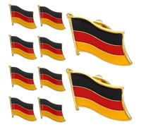 10 Pcs German Flag Iron Brooch Pin Badge for Clothing Collar