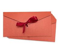10 Pcs Gift Envelopes, Large Envelopes with Ribbon Vintage Envelopes for Wedding Invitations Birthday 20 x 11 cm (7.9 x 4.3 inch)