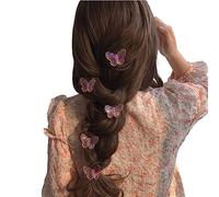 10 Pcs Girl Transparent Hair Clip Glitter Small Claw Clips Cute Children Hairpin Women Barrettes Hair Accessories(Pink)