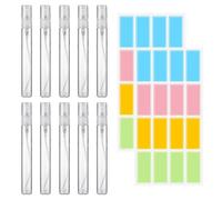 10 Pcs Glass Perfume Bottles And 2 Pcs Label Stickers, Travel Size Dispensing Bottles, Mini Spray Bottles, Portable Spray Bottles