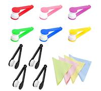 10 Pcs Glasses Cleaner Brushes, with 4 Pcs Glasses Cleaning Cloth, Sunglasses Cleaning Clips, Portable Mini Glasses Cleaners, Glasses Cleaning Tools, 7 Colors.