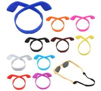 10 Pcs Glasses Straps, Soft Silicone Anti-Slip Eyewear Retainers, Elastic Sports Glasses Head Bands, Adjustable Eyeglass Holder Straps for All Ages, Men & Women, 10 Vibrant Colors