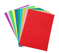 10 Pcs Glitter EVA Foam Papers Foam Sheets Colourful Foam Rubber for Gift Wrapping Scrapbooking DIY Craft Random Color