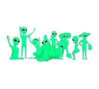 10 Pcs Glow in the Dark Alien Plant Planter Accessory, Miniature Luminous Ghost Decor, Mini Resin Spirits Figurines for Fairy Garden Micro Landscape Outdoor Yard Gardening Pot Decor(Green Light)