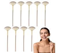 10 Pcs Gold Fan Face Brush Set:Fan Brushes for Facials, Ultra Slim Soft Facial Fan Applicator Brushes Professional Blending Makeup Brush for Mask Mud Cream Makeup Esthetician