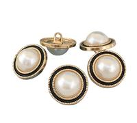 10 PCS Gold Pearl Buttons Plastic Shank for Garment Clothing Accessories Fit Sewing Scrapbooking Garment DIY Decoration