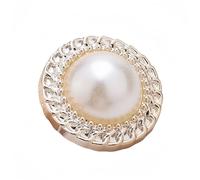 10 PCS Gold White Pearl Buttons Fastener - Versatile Sewing Accessories for DIY Garment, Clothing, Handmade Projects, and Scrapbooking