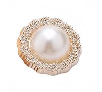 10 PCS Gold White Pearl Buttons Fastener - Versatile Sewing Accessories for DIY Garment, Clothing, Handmade Projects, and Scrapbooking