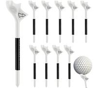 10 Pcs Golf Ball Tee,Golf Tees Bamboo 83mm Flightpath Plastic Golf Tees, 10° Lightweight Training Golf Tee Holder, Designed to Reduce Ball Spin and Fly Straight