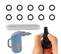 10 PCS Golf Cart Battery Water Filler Bottle Seal Ring Kit with Tool, Replace Lost/Broken Rubber Gasket on Jug Spout Outlet End, for Deep Cycle Battery Jug Water Filler Bottle W/Auto Shut Off