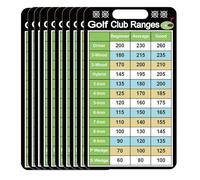 10 Pcs Golf Club Range Chart Card 2 x 3.5 inch Golfers Quick Reference Distance Card Golf Club Range Estimation Cheat Sheet Golfing Guide Card for Golf Yardage Book Golf Club Game Scorecard