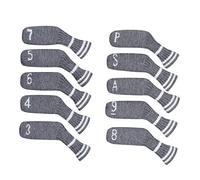 10 Pcs Golf Iron Covers Cuteness Knitted Socks Shape Washable & Durable Club Head Protector Best Gift for Golfers (Silver Gray)