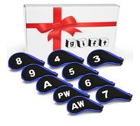 10 Pcs Golf Iron Headcovers Zippered Long Neck Universal Great Protection Fit Almost Iron Clubs for Men Women Kids (Blue)