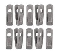 10 Pcs Grey Velvet Hangers Clips, Finger Clips Slimline Strong Pinch Grip Clips for Pants Skirt Cloth