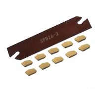 10 Pcs GTN-3 SP300 Carbide Inserts with SPB26-3 Lathe Grooving Parting Tool Holder 26mm Cutting Blade for Metalworking