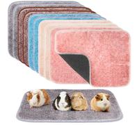 10 PCS Guinea Pig Liner Washable Rabbit Cage Liner 12x16 Inch Reusable Guinea Pig Bedding Mats for Small Animals Rabbit Hamster Chinchillas Rat Washable Bedding Pads in Gray Yellow Pink Brown and Blue