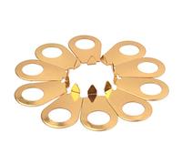 10 Pcs Guitar Knobs Pointer Plate Position Indicator Chrome,Golden | Metal construction,fits metric pots under 8.5mm,inner diameter 8.4mm,outer 14mm,thickness 0.6mm,length 22mm
