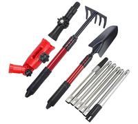10 Pcs Gutter Cleaning Tools Set, 66.93 in Extension Pole, Gutter Scoop, Rake, Shovel, Multi-Angle Adjustable, for Ground and Roof Leaf Removal