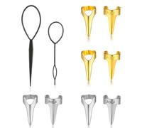 10 PCS Hair Braiding Tools Ring Set, Metal Pinky Selecting Tools Retro Hair Extensions Braid Aid Finger Parting Tool for Braiding Extension Curling Halloween Cosplay(Gold, Silver)