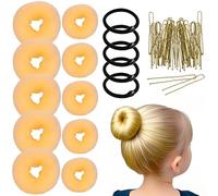 10 Pcs Hair Bun Maker - Donut Bun Maker for Hair(Golden)