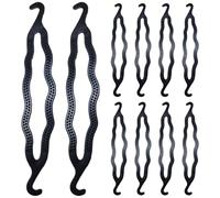 10 PCS Hair Bun Maker for Women Lazy Curler Clips Easy Magic Snap Roll Plastic Donut Maker for Women With Ties