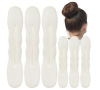 10 PCS Hair Bun Maker for Women Lazy Hair Curler Bun Clips Easy Magic Snap Roll Sponge Bun Donut Hair Maker for Women With Hair Ties (White)