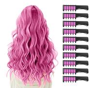 10 Pcs Hair Chalk for Kids Girls Gifts, MSDADA Temporary Bright Hair Chalk Comb for Kids Girls Age 6 7 8 9 10-12+Washable Coloured Hairspray for Birthday Children's Day Halloween Christmas Party(Pink)