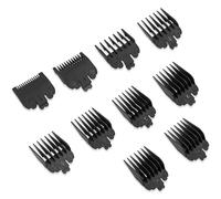 10 Pcs Hair Clipper Guards, Professional Hair Clipper Combs Guides Replacement, 10 Sizes, 1/16 to 1 Size Range, Compatible with Most Clippers Trimmers (Black)