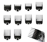10 Pcs Hair Clipper Guards Set,Clipper Guards for Wahl Replacement Accessories of Different Sizes,Universal Replacement Hair Clippers Limit Comb Set for Wahl and Most Clippers (Black)