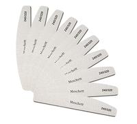10 PCS Half Moon Nail Files,240/320 Professional Grit Nail File Reusable Double Sided Emery Boards Nail File Manicure Tools for Acrylic,Natural,Gel Nails