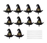 10 Pcs Halloween Decorations Outdoor Hat Balloons, Halloween Party Decorations With 5 Straw Magic Witch Party Decoration Wicked Balloons Party Supplies Wicked Decoration Balloon