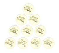 10 Pcs Happy Birthday Acrylic Cupcake Toppers Round Engraved Cake Decorations Cake Charm Disc Cupcake Birthday Decorations Dessert Display Decorating Supplies