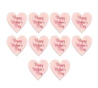 10 Pcs Happy Mother Day Cupcake Toppers, Heart Acrylic Mirror Engraved Cake Discs Dessert Topper for Mothers Day Cake Decorations, Mothering Sunday Party Decorations for Mum, Mummy(Rose Gold)
