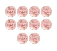 10 Pcs Happy Mother Day Cupcake Toppers, Round Acrylic Mirror Engraved Cake Discs Dessert Topper for Mothers Day Cake Decorations, Mothering Sunday Party Decorations for Mum, Mummy(Rose Gold)
