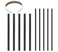 10 Pcs Headband Teeth Strips Self-Adhesive Hair Bands Teeth 8mm 4.5mm Wide Anti Slip Headband with Teeth Hairbands Tiara Hair Hoop Sticky Grippers Strap for DIY Hair Accessories Making (Black)