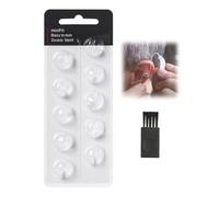 10 Pcs Hearing Aid Domes for Oticon, 10 Mm Hearing Aid Accessories Replacement Compatible with Oticon Minifit Double Vent Bass Domes (with Brush)