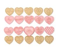 10 Pcs Heart Cookie Cutter Set, Valentines Cookie Cutters Set, 3D Plastic Valentine's Day Heart Cutter Stamps for Bakin, for Home and Kitchen DIY Fondant Pastry Cake Decoration