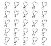 10 PCS Heart Keyring Clip, Metal Swivel Carabiner Clips for Keys, DIY Key Ring Spring Snap Hook Cute Keychain Hooks for Wristlets, Card Holders and Picture Keychains (Silver)