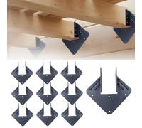 10 PCS Heavy Duty Black Hurricane Ties for Rafters,13 Gauge Roofing Hurricane Straps Thickness 2.5mm Fit 2x4,2x6,Hurricane Truss Hangers,Rafter Brackets,Hurricane Brackets,Joist Hanger,Hurricane Clips