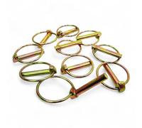 10 Pcs Heavy Duty Linch Pin Spring Loaded Round Pins for Tractors, Trailers, Lawn Mowers, Trucks & Farm Equipment (11mm x 50mm)