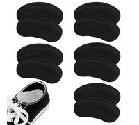 10 Pcs Heel Cushion Pads, Self-Adhesive Shoe Heel Grips Pads, Anti Blister Shoe Liners Heel Protectors, Stay Safe in Various Activities Such as Dancing, Shopping etc (Black)