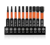 10 Pcs Hex Allen Key Drill Bit Set, S2 Steel Magnetic Screwdriver Bits 50mm Length Hex Bits with 1.5mm-8mm Compatible with Electric Screwdrivers Power Drills for Furniture Assembly DIY and Repair