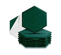 10 Pcs High Density Acoustics Soundproof Self-Adhesive Wall Covering Panels， Hexagon Acoustic Foam Panels for Acoustic Treatment (Dark Green) (Size : Large, Color : 0.9cm High Density)