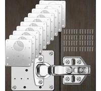 10 Pcs Hinge Repair Plate, Cupboard Hinge Repair Plate with 60 Screws for Kitchen Wood Furniture