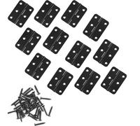 10 pcs Hinges, 2.5 inch Hinges for Wood Black Door Hinges with 60 pcs Hinge Screws for Home Renovation, Barn Doors & Pet Gates